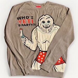 (XL) “Who’s Ready Yeti To Party?” Grey Long Sleeve Sweater